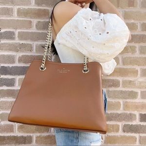 Kate Spade Leather Chain Triple Compartment Tote